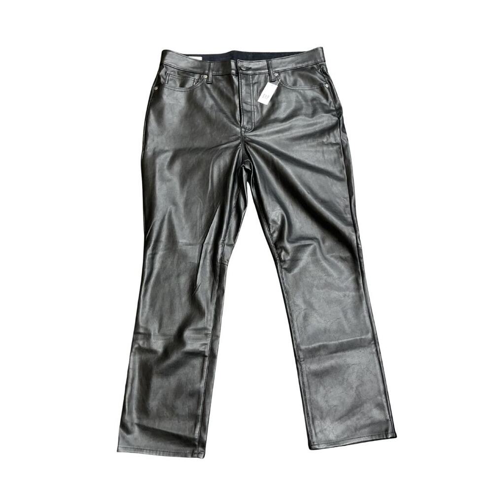 Gap Faux Leather Vintage Slim High Rise Pants Size 33 NWT Stretch Classy Chic